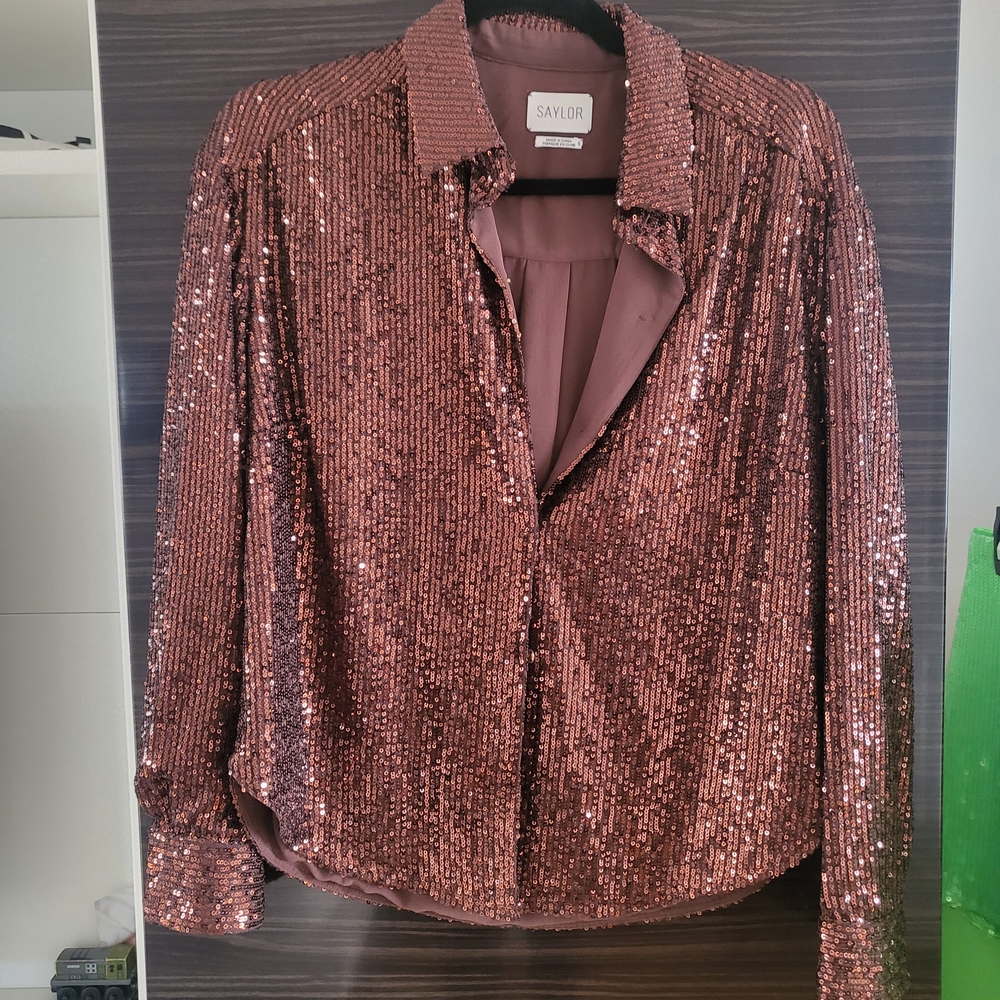 SAYLOR Sequin Top in Sparkling Copper